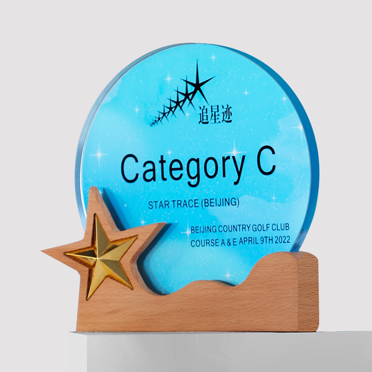 Wholesale Professional Wooden Plaques Awards Color Printing Custom Crystal Trophy
