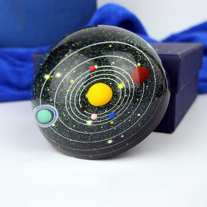 Galaxy 8 Planets Solar System Planet Crystal Half Ball Paperweight Decor Astronomical Educational Gift