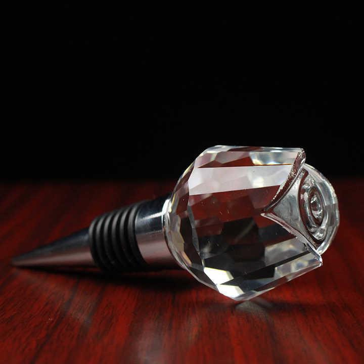 Crystal Glass Souvenirs Cristal Rose Clear Wine Stopper Wedding Decoration