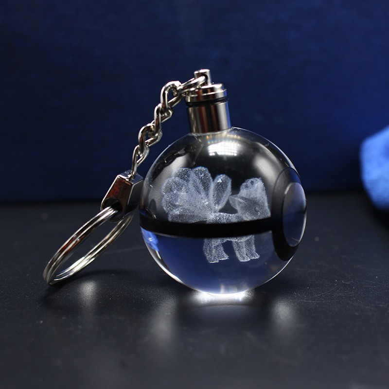 New Arrival Pokemon Go Plus 3D Crystal Ball Keychain for Games Promotional Gifts