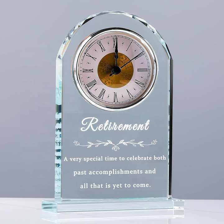 2026 Retirement Gifts Crystal Clock Farewell Goodbye Presents Ideas Leaving Going Away Gift for Coworker