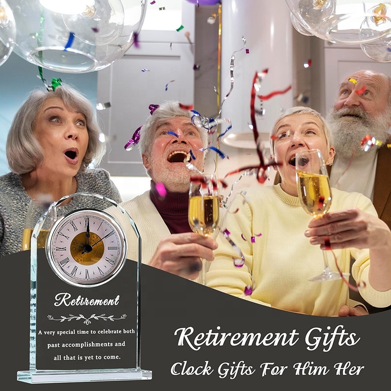 2026 Retirement Gifts Crystal Clock Farewell Goodbye Presents Ideas Leaving Going Away Gift for Coworker