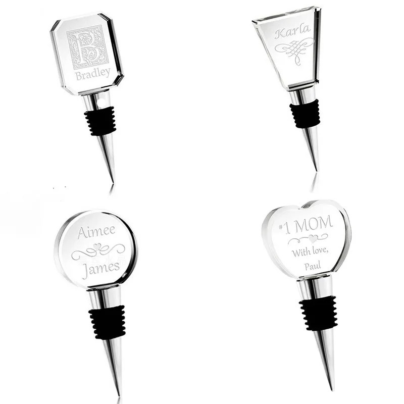 Best Selling Round Transparent Glass Blank Metal Wine Bottle Stopper Xmas Christmas Wedding Gifts