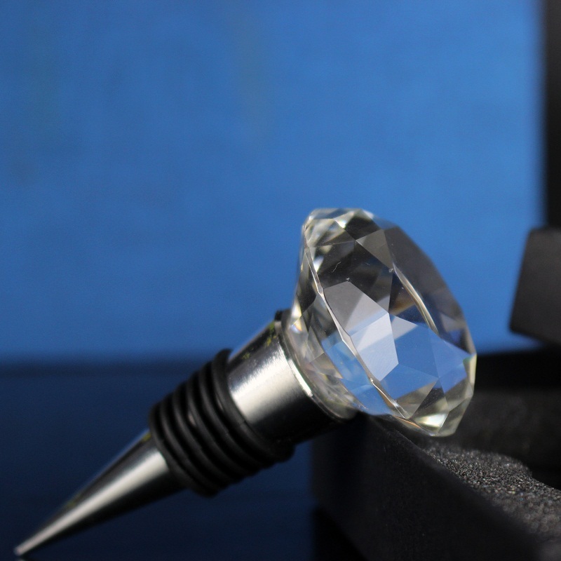 40mm Diamond Shape Crystal Wine Stopper Wholesale Crystal Wedding Souvenirs Gifts