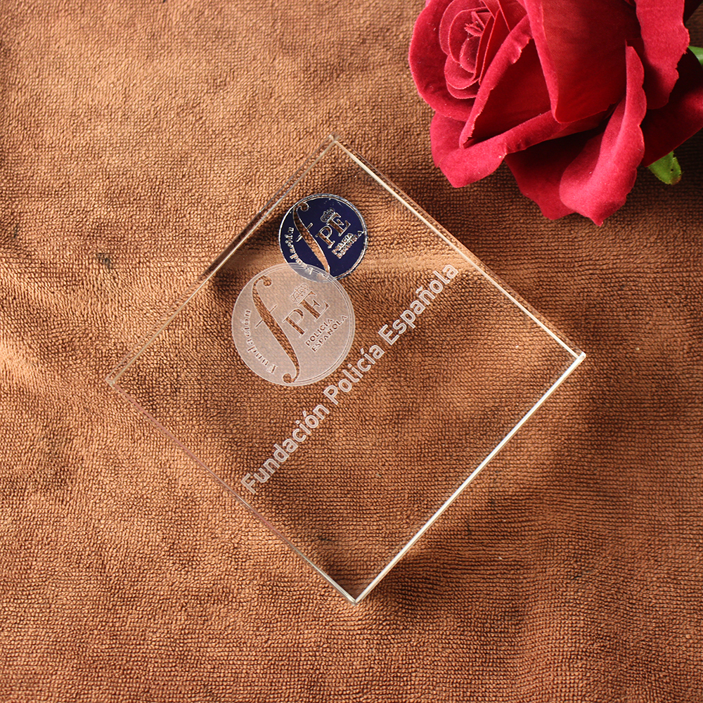 Custom Business Souvenirs Crystal Glass Square Shape Paperweight With Custom logo for Company Promotion Gift