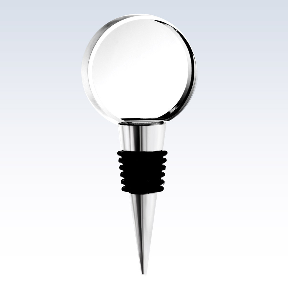 Best Selling Round Transparent Glass Blank Metal Wine Bottle Stopper Xmas Christmas Wedding Gifts