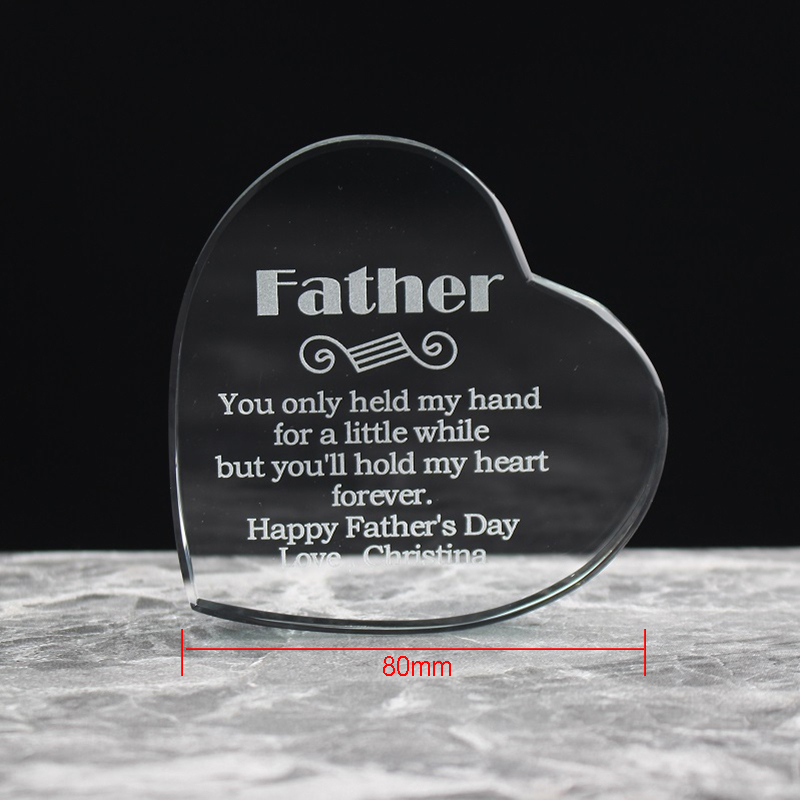 Wedding Favorite Heart Shaped Crystal Paperweight Custom Anniversary Souvenirs