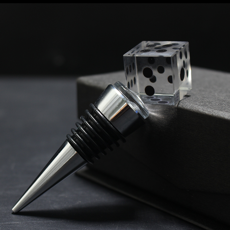 Unique Crystal Red Wine Stopper Bar Tools Dice Bottles Stoppers for Wine Lovers Gifts