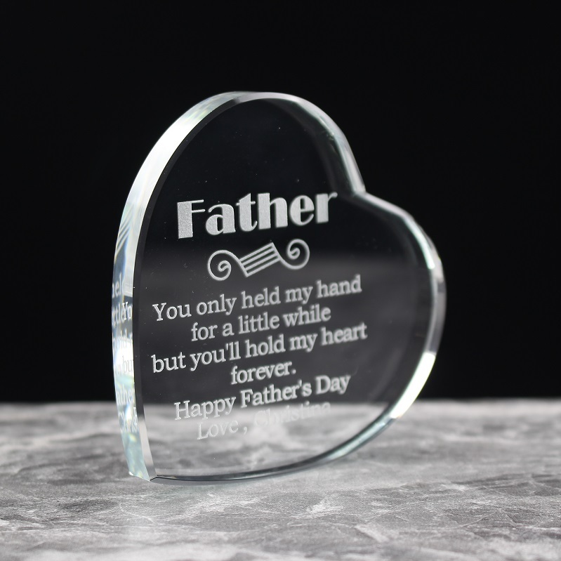 Wedding Favorite Heart Shaped Crystal Paperweight Custom Anniversary Souvenirs