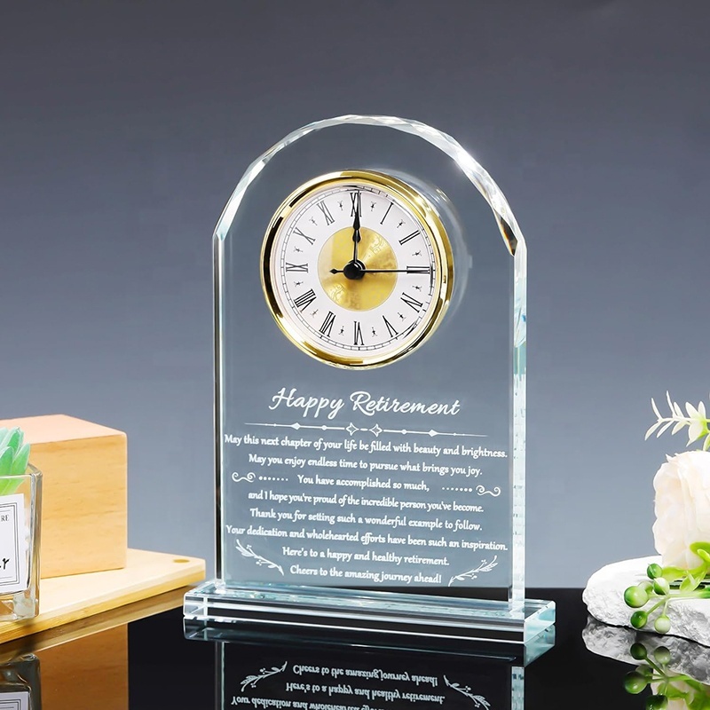 2026 Retirement Gifts Crystal Clock Farewell Goodbye Presents Ideas Leaving Going Away Gift for Coworker
