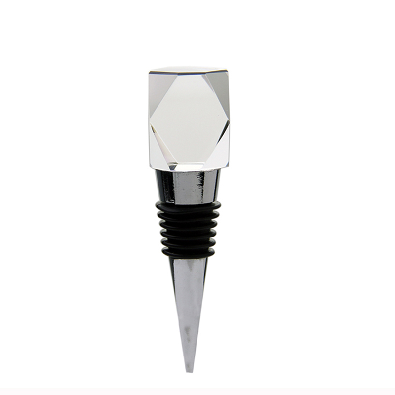 Custom Blank Block Crystal Wine Cork Bottle Stopper Funny Glass Reusable Screw Cap Champagne Wine Stopper for Banquet Souvenirs