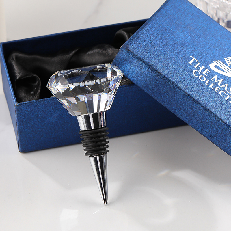 NEW Stunning 50mm Big Gemstone Diamond Bottle Stopper Custom Crystal Glass Champagne Wine Bottle Cap for Anniversary Gifts