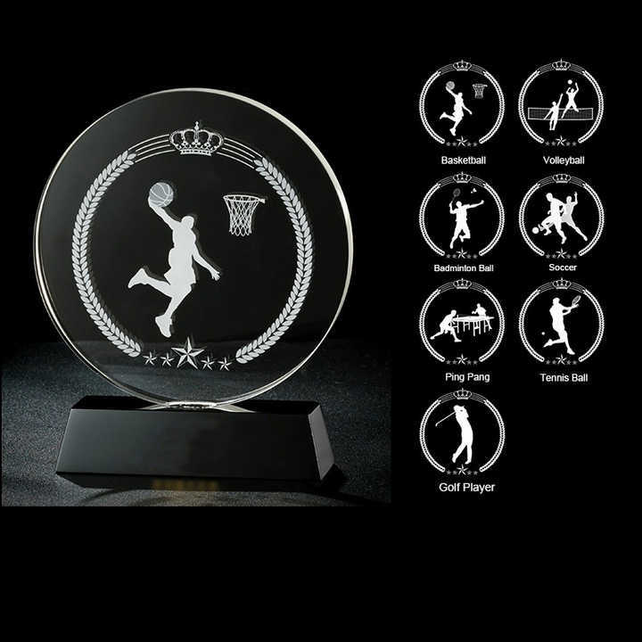 New MVP Sports Custom Trophy Medals Crystal Basketball Football Golf Ball Player Engraved Your Design Awards for Club