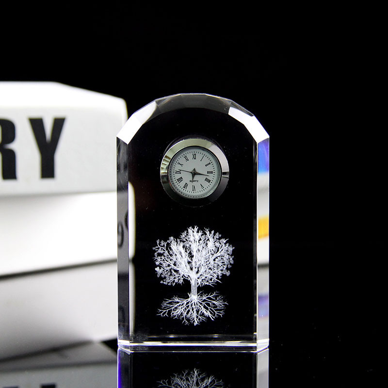 Honor of Crystal Light Luxury Glass Clock Home Living Room Fashion Clock Decoration Office Desk Decoration Crystal Clock