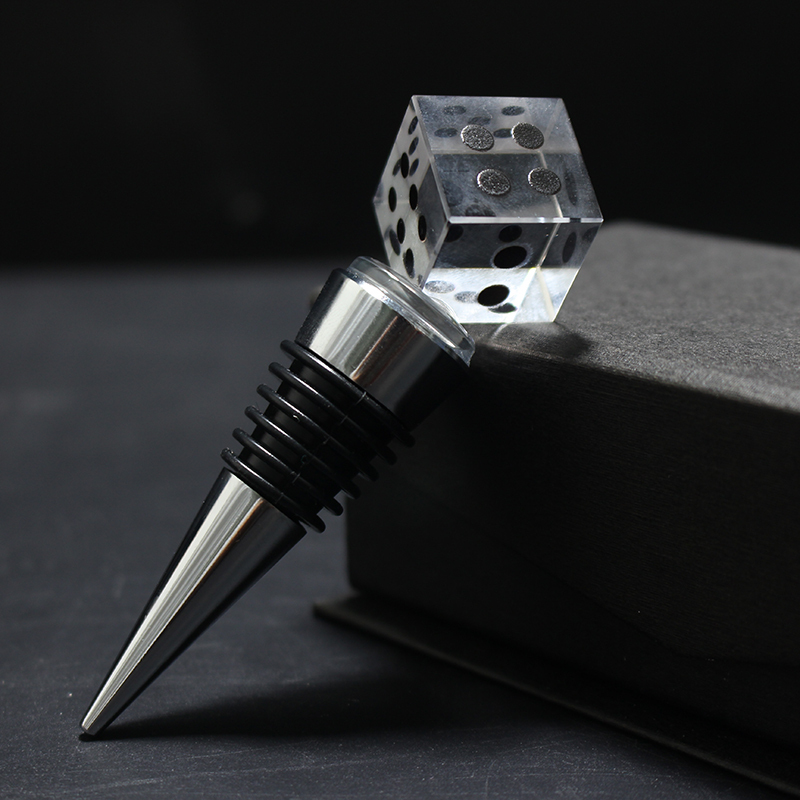 Unique Crystal Red Wine Stopper Bar Tools Dice Bottles Stoppers for Wine Lovers Gifts