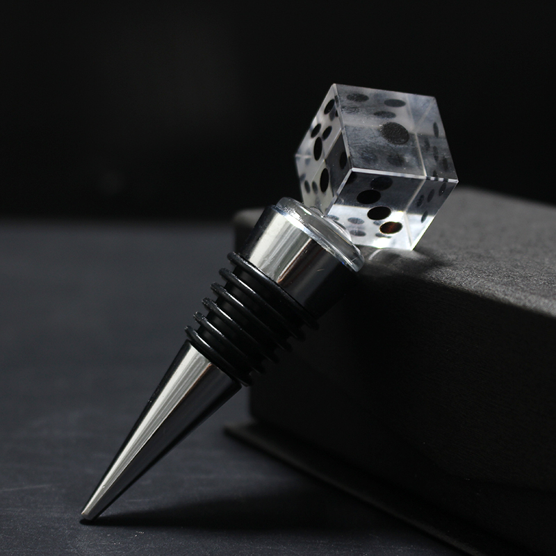 Unique Crystal Red Wine Stopper Bar Tools Dice Bottles Stoppers for Wine Lovers Gifts
