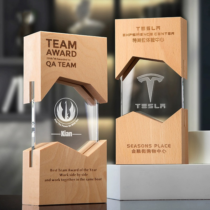 Hot Sale Custom Wood Trophy Crystal Awards Trophy Wooden Trophy Base Plaque