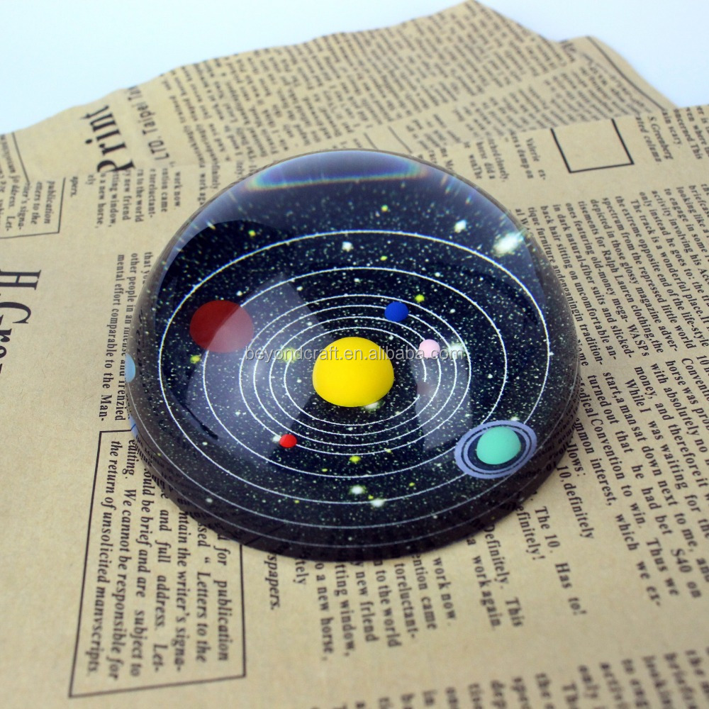 Galaxy 8 Planets Solar System Planet Crystal Half Ball Paperweight Decor Astronomical Educational Gift