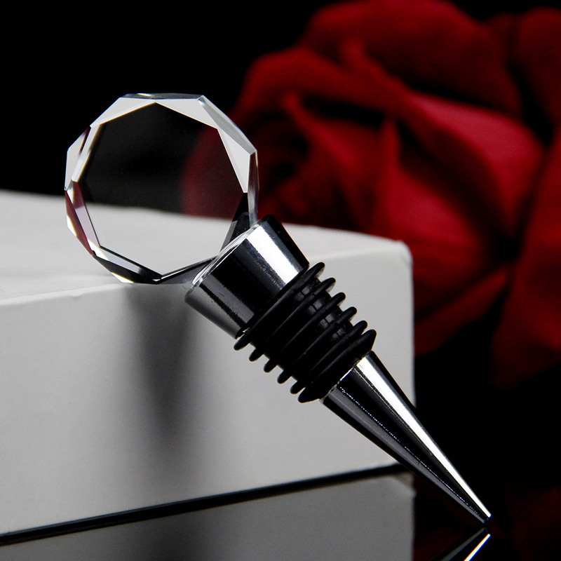 Event Promotional Gift Crystal Glass Bottle Stopper Wine Stoppers Custom