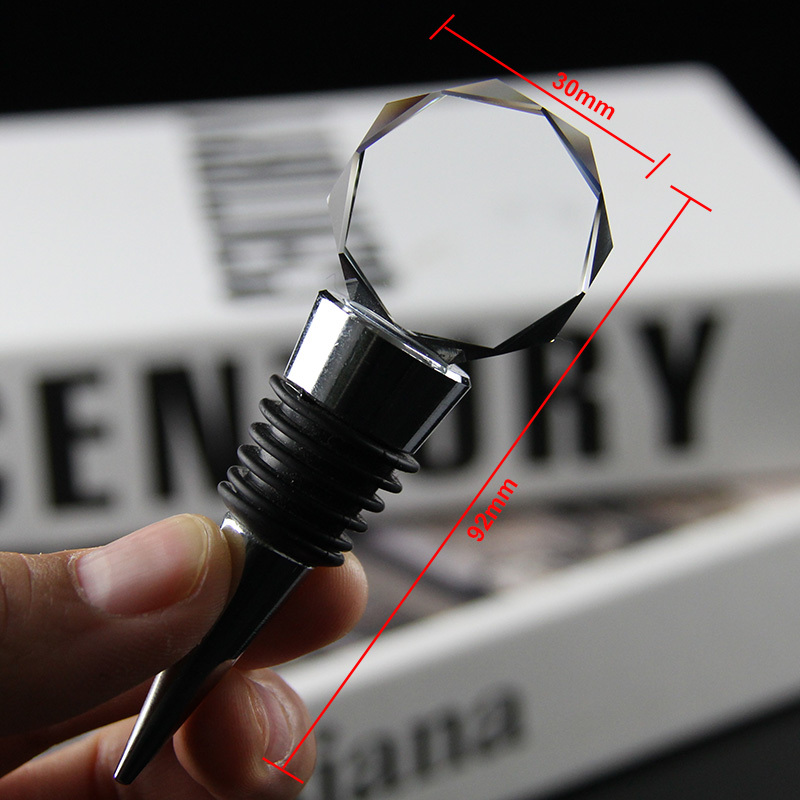 Event Promotional Gift Crystal Glass Bottle Stopper Wine Stoppers Custom