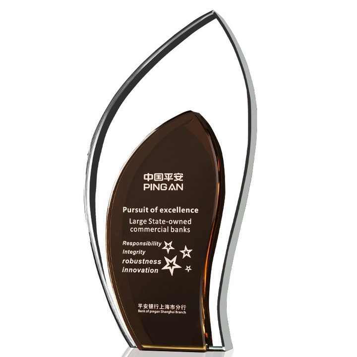 Simple Style Two-layer Crystal Trophy Award Cup for Anniversary Souvenirs Gifts