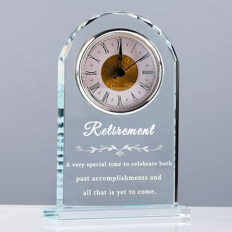 2026 Retirement Gifts Crystal Clock Farewell Goodbye Presents Ideas Leaving Going Away Gift for Coworker