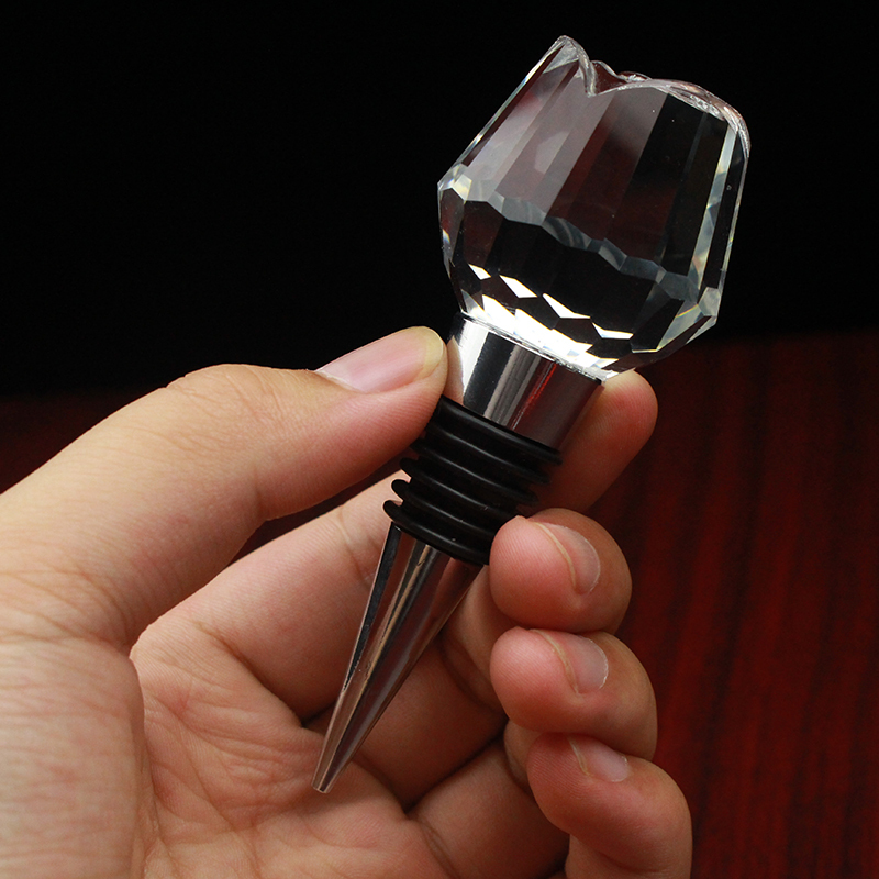 Crystal Glass Souvenirs Cristal Rose Clear Wine Stopper Wedding Decoration