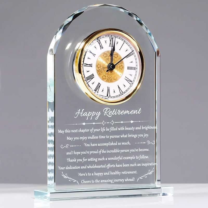 2026 Retirement Gifts Crystal Clock Farewell Goodbye Presents Ideas Leaving Going Away Gift for Coworker