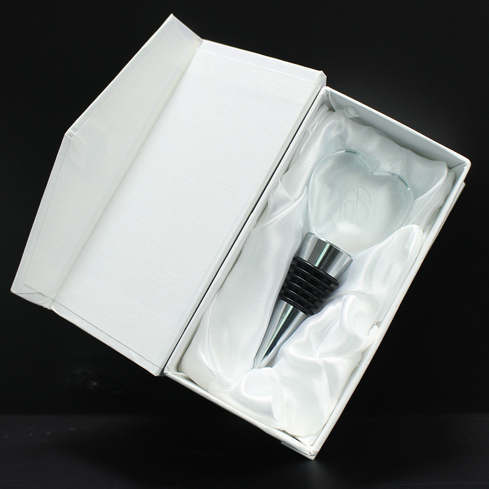Custom Glass Cristal Heart Shape Wine Bottle Stopper Wedding Favors for Guests