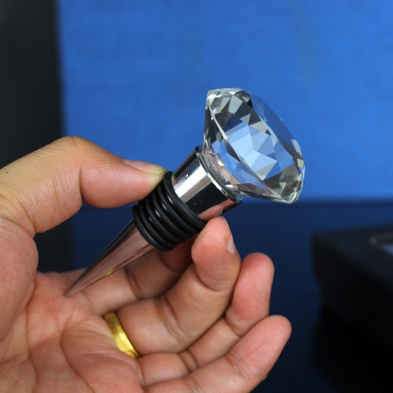 40mm Diamond Shape Crystal Wine Stopper Wholesale Crystal Wedding Souvenirs Gifts