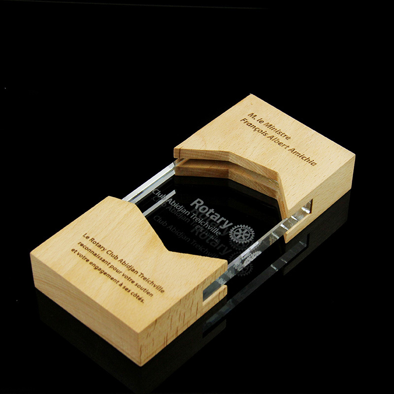 Hot Sale Custom Wood Trophy Crystal Awards Trophy Wooden Trophy Base Plaque
