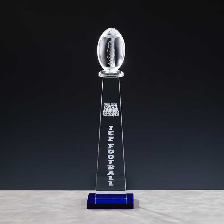 Simple Crystal Sports Rugby Trophy Award American Football School League Trophy Custom