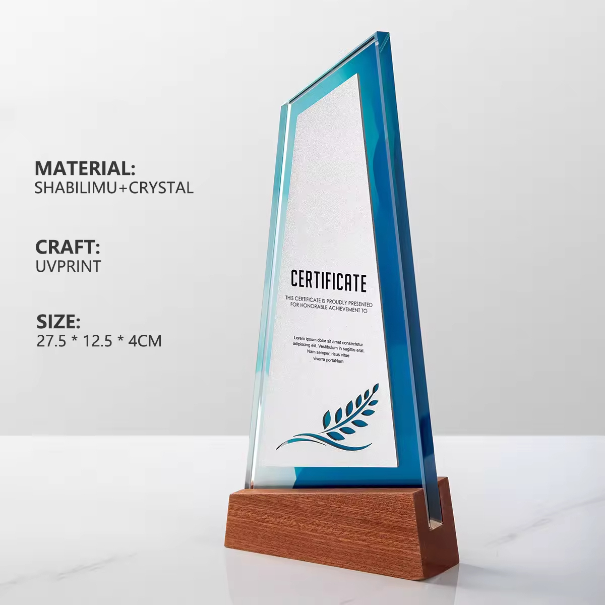 HBL Personalized Trophies Manufacturer Wholesale Latest Mountain Shape Award Trophy Custom Crystal Wooden Award Trophy