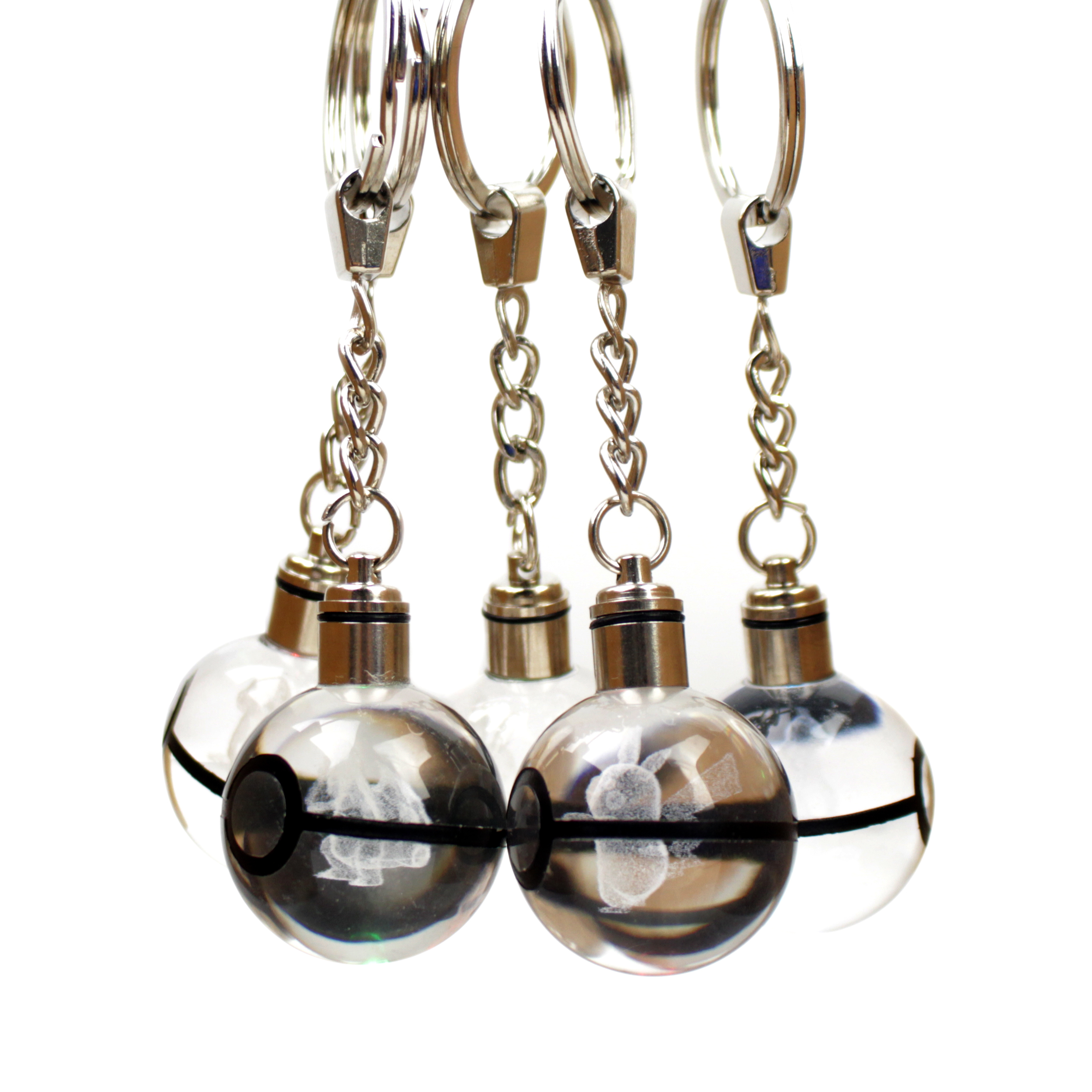 New Arrival Pokemon Go Plus 3D Crystal Ball Keychain for Games Promotional Gifts