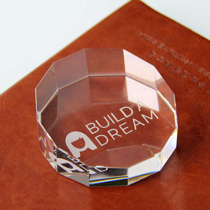 Diamond Shaped Glass Class Reunion Awards Paperweight K9 Crystal Custom Paperweight for University Company Anniversary Gifts