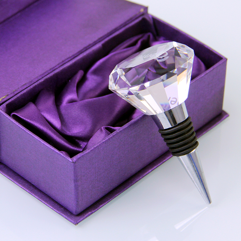 NEW Stunning 50mm Big Gemstone Diamond Bottle Stopper Custom Crystal Glass Champagne Wine Bottle Cap for Anniversary Gifts