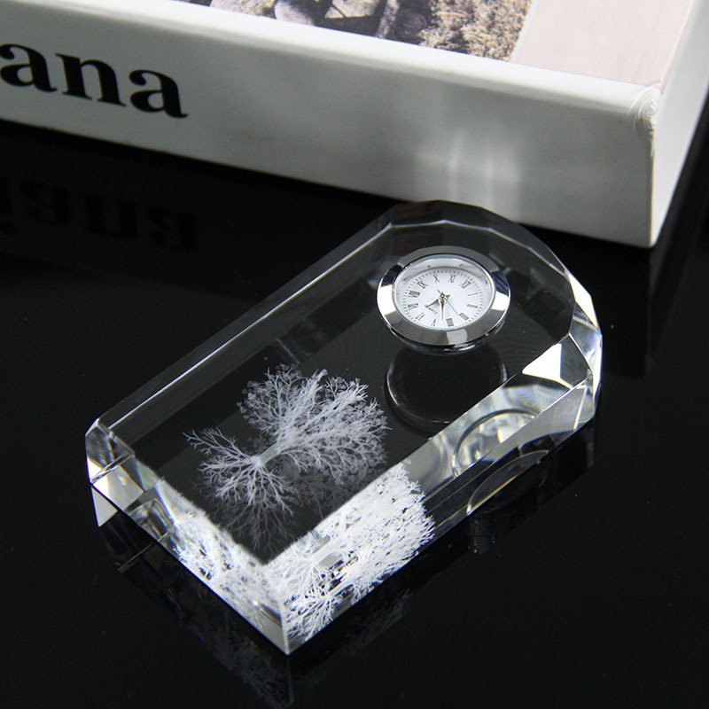 Honor of Crystal Light Luxury Glass Clock Home Living Room Fashion Clock Decoration Office Desk Decoration Crystal Clock