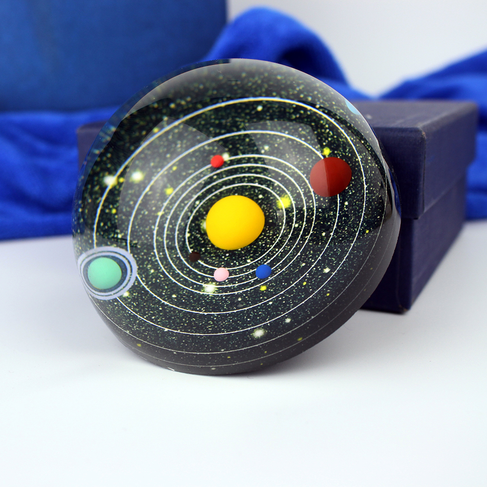 Galaxy 8 Planets Solar System Planet Crystal Half Ball Paperweight Decor Astronomical Educational Gift