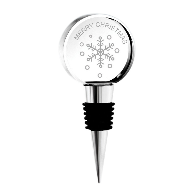 Best Selling Round Transparent Glass Blank Metal Wine Bottle Stopper Xmas Christmas Wedding Gifts