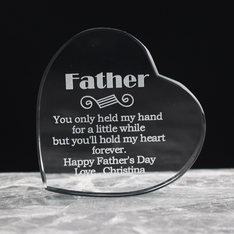 Wedding Favorite Heart Shaped Crystal Paperweight Custom Anniversary Souvenirs