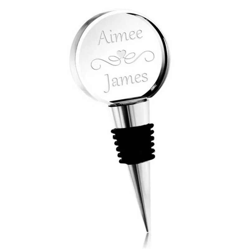 Best Selling Round Transparent Glass Blank Metal Wine Bottle Stopper Xmas Christmas Wedding Gifts