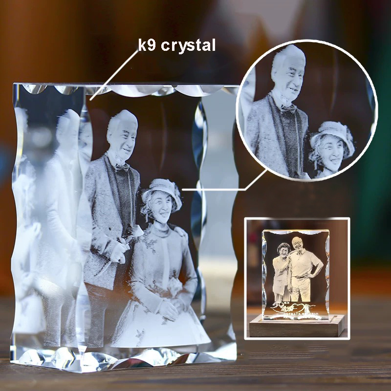 Crystal Cube Manufacturer Wholesales Blank K9 Crystal Cube Block Photo Frame for Custom Engraving Photos Souvenirs