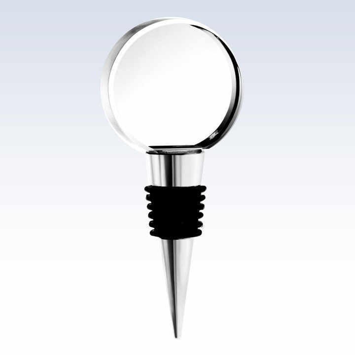 Best Selling Round Transparent Glass Blank Metal Wine Bottle Stopper Xmas Christmas Wedding Gifts