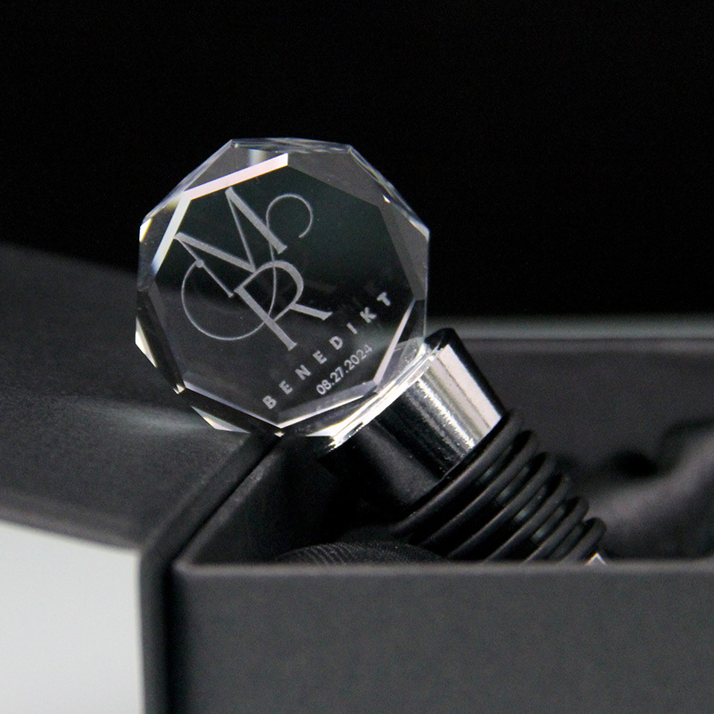 Event Promotional Gift Crystal Glass Bottle Stopper Wine Stoppers Custom