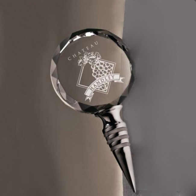 Clear K9 Crystal Facet Round Bottle Stopper Blank Reusable Glass Wine Stopper Business Parties Decoration