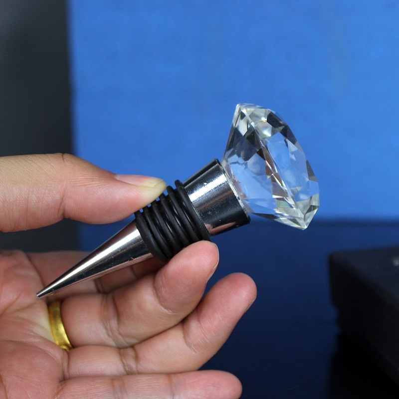 40mm Diamond Shape Crystal Wine Stopper Wholesale Crystal Wedding Souvenirs Gifts