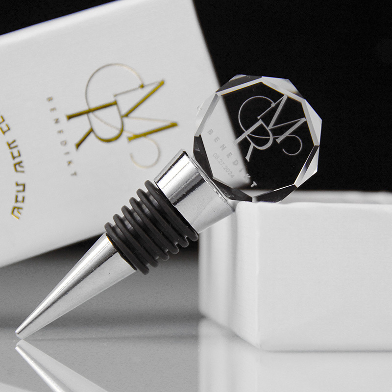 Event Promotional Gift Crystal Glass Bottle Stopper Wine Stoppers Custom