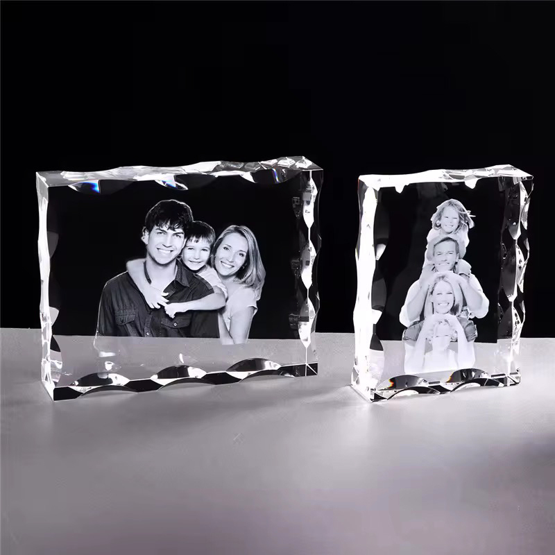 Crystal Cube Manufacturer Wholesales Blank K9 Crystal Cube Block Photo Frame for Custom Engraving Photos Souvenirs