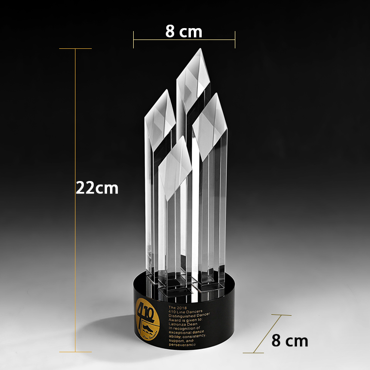 Shining   Custom Diamond Shape Crystal Star Awards Trophy Crystal Trophies for Souvenirs Gifts