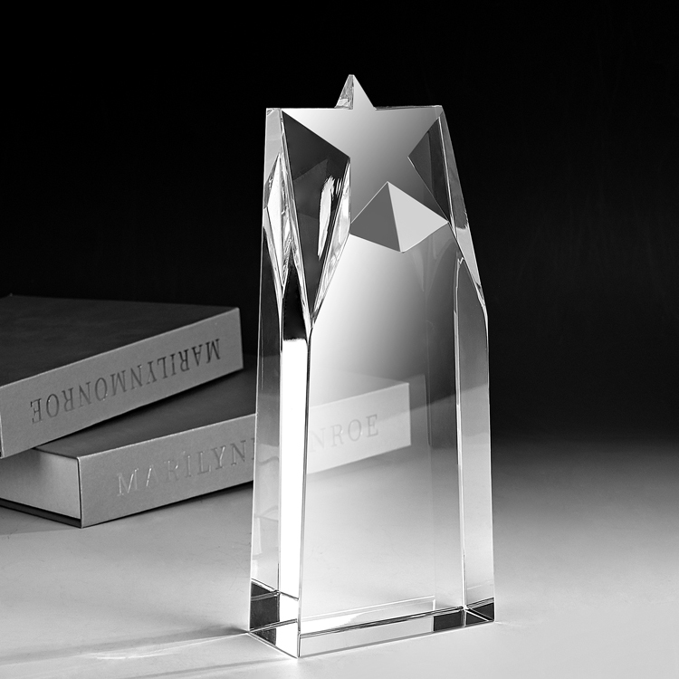 Shining Hot Selling Star Shape Crystal Trophy Star Award Crystal Souvenir Gift Table  Decoration
